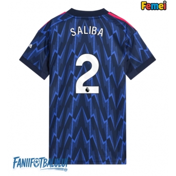 Arsenal William Saliba #2 Tricou Fotbal Replică 2025-26 Femei Deplasare